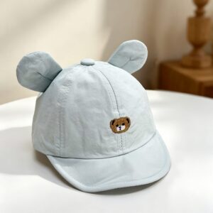 Cute Embroidered Little Bear Three-Dimensional Ears Baby Baseball Casquette, Summer Light Style, Baby Sunshade Soft Brim Chapeau