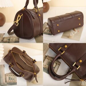 Genuine Leather Melard Vintage Handbag, Cross-Border Sac, Light Luxe Chic Boston Top-Layer Cowhide Sac Bandoulière