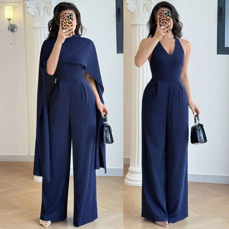 Femme Décontracté Cape Jumpsuit Set