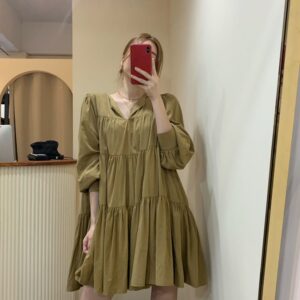Pleated Tummy-Covering Ample-Fitting Robe