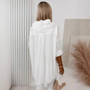 Femme Hooded Hollow-Out Respirant Relaxed-Fit Mid-Length Manteau