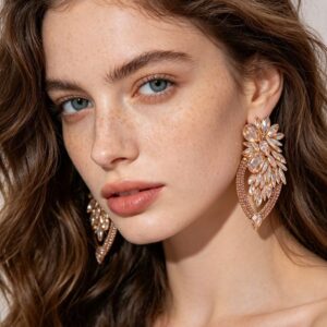 Long Crystal Dangle Earrings - High-End Drop Earrings, Perfect For Dinner Stage Photoshoot Aesthetic Outfits