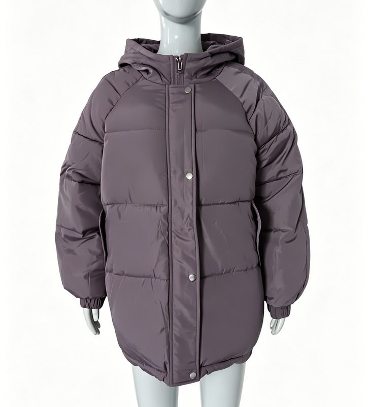 Femme Winter American-Style Fake Two-Piece Patchwork Hooded Cotton Padded Manteau