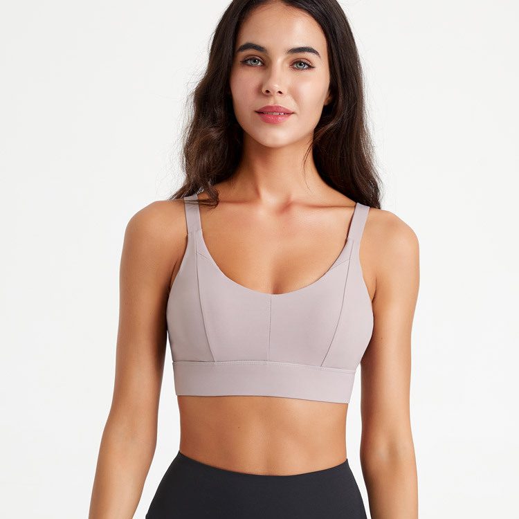 High-Intensity Shock-Absorbing Compressive Sports Bra , Integrated Cup Design, Suitable For Running, Fitness And Yoga With Beautiful Back Design