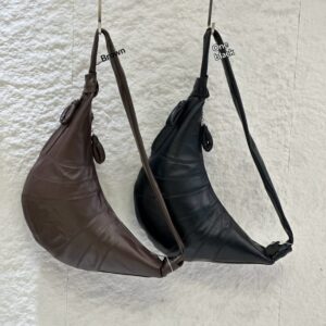 Selling European And American Sheep Leather Croissant Sac For Foreign Trade, Crossbody Lazy-Style Horn Sac, Vintage Genuine Leather Shoulder Crossbody Dumpling Sac