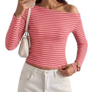 Top Femme Épaules Dénudées Rayé - Tendance Chic et Décontractée