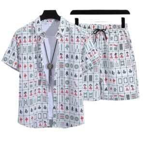 Ensemble Chemise & Short Rétro Manches Courtes – Imprimé Fleuri Tendance