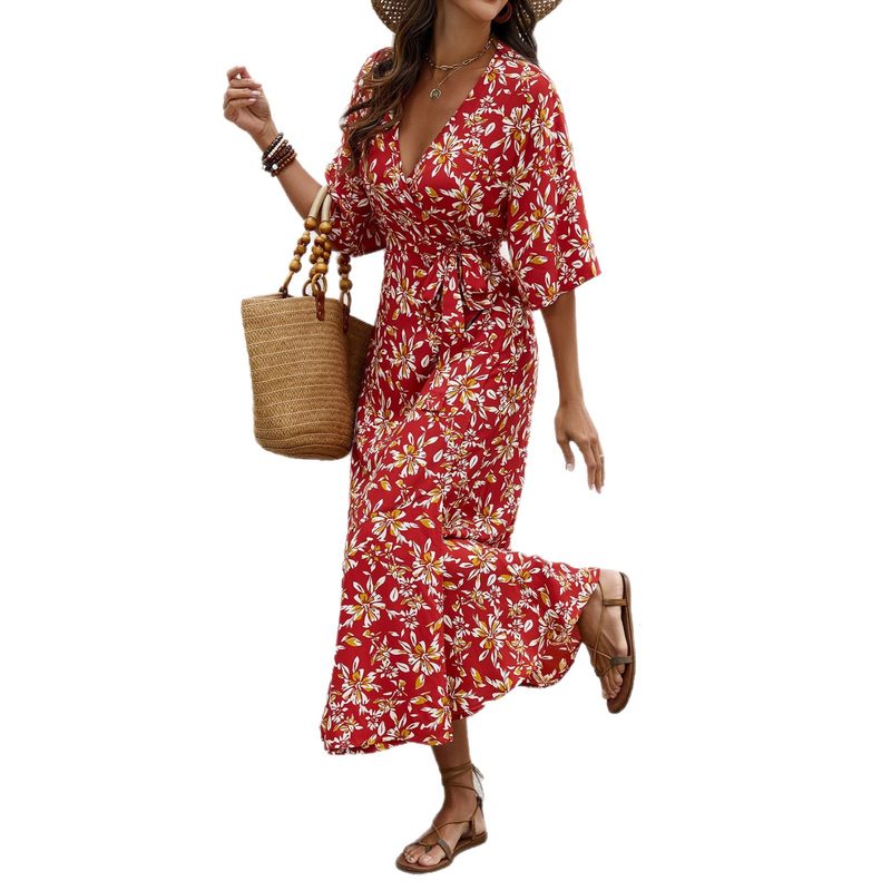Strap-Style Half-Sleeve Sheath Robe