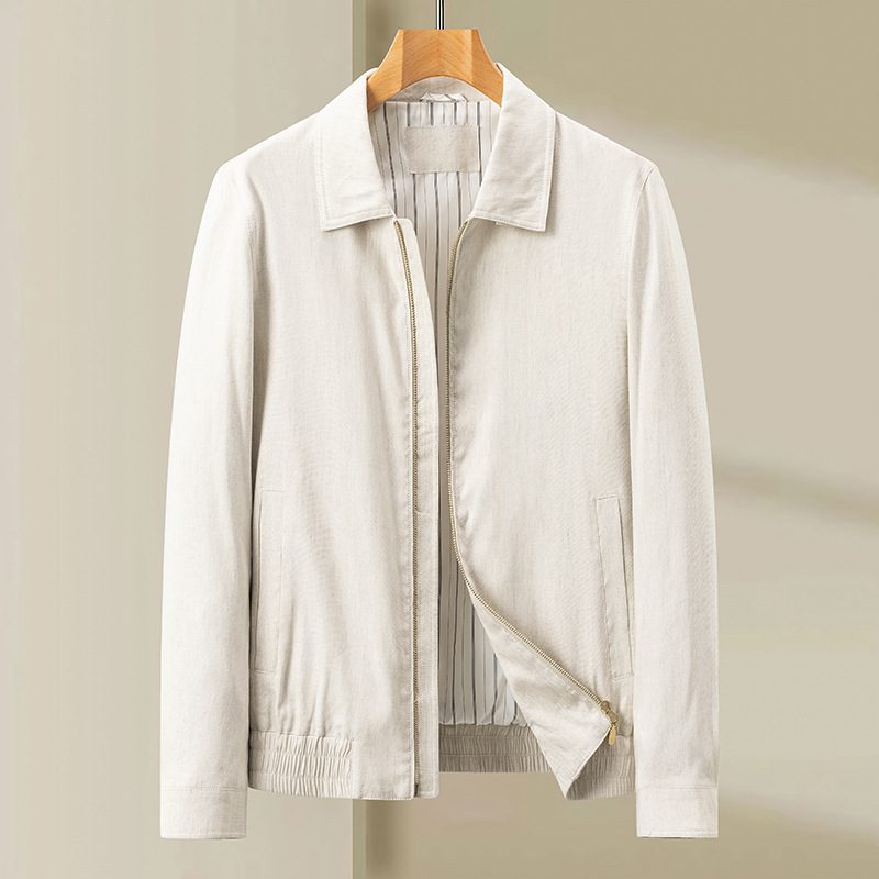 Linen Lapel Veste Homme Manteau