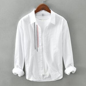 Cotton Manches Longues Simple Handsome Décontracté And Versatile Shirt Veste
