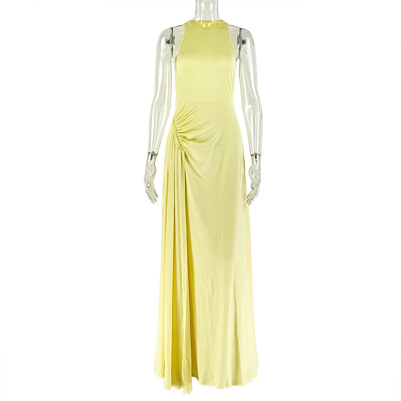Femme Wrap Robe With A Fitted Waist And Pleated Design