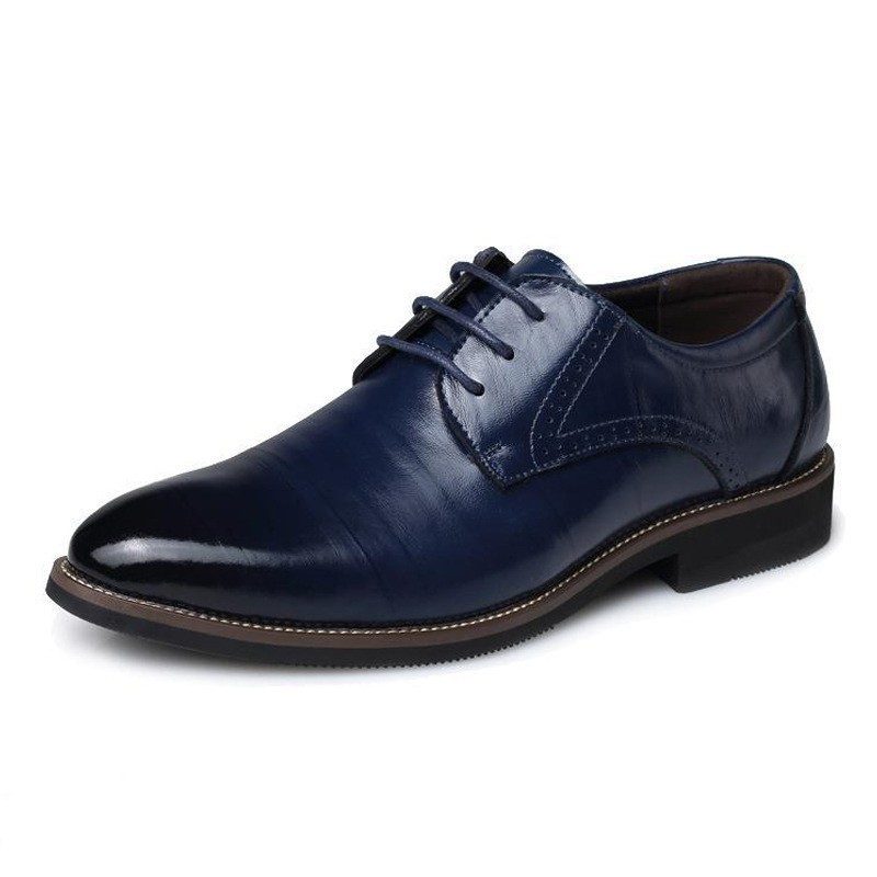 Homme Leather Chaussures British-Style Pointed-Toe Respirant Formal Business Wear