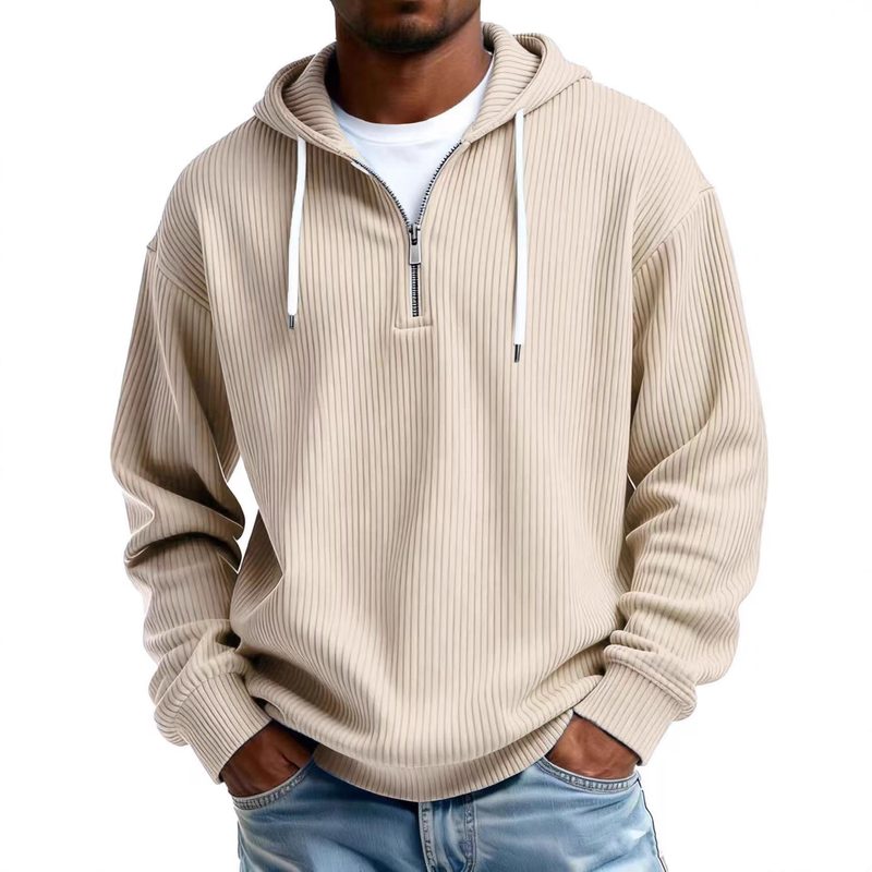 Homme Manches Longues Hooded Veste Coupe Ample Décontracté Sweatshirt