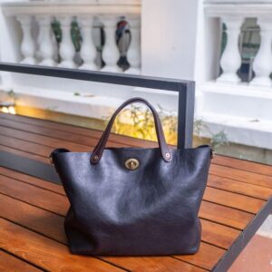 European And American Vintage First-Layer Tree-Tanned Cowhide Tote Sac, Commuter Handbag, Décontracté Single-Shoulder Genuine Leather Crossbody Sac