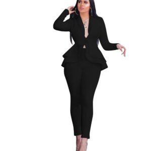 European And American-Style Chic Ruffled Blazer Décontracté Set