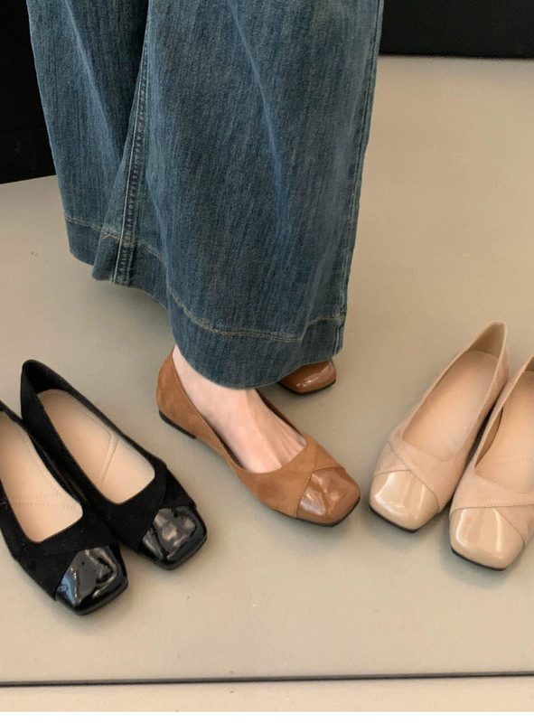 French Square Toe Low Cut Flats, Chunky Heel & Flat Mary Janes To Match Robes