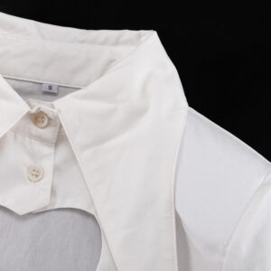 Pointed Collar Heart Cutout Manches