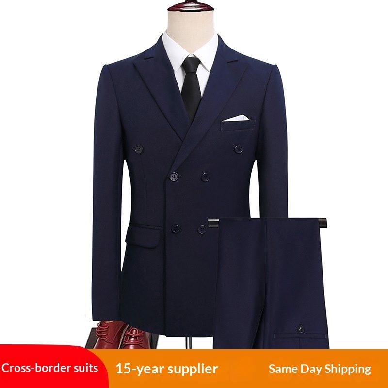 Homme Versatile Double-Breasted Business-Décontracté Suit
