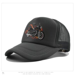 Casquette Visière d'Été Respirante Anti-UV avec Motif Moto pour l'Extérieur