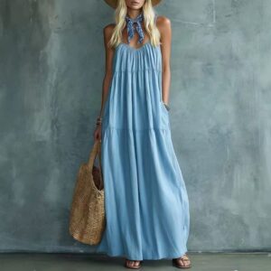 Robe Maxi Élégante d'Été à Bretelles Sans Manches – Nouvelle Collection