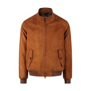 Homme American-Style Leather Veste With A Stand-Up Collar