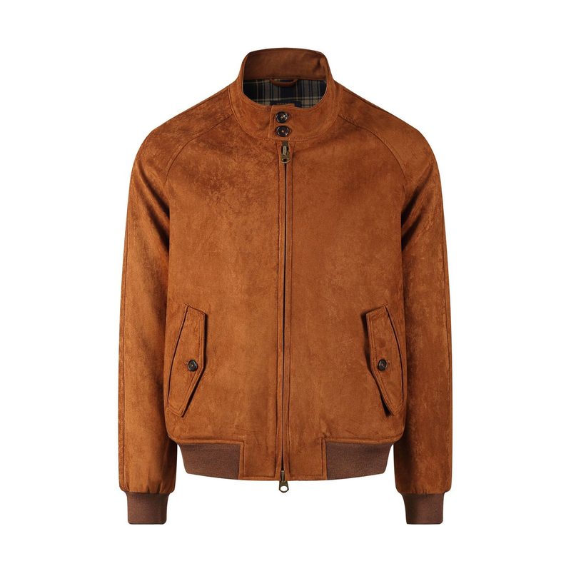 Homme American-Style Leather Veste With A Stand-Up Collar