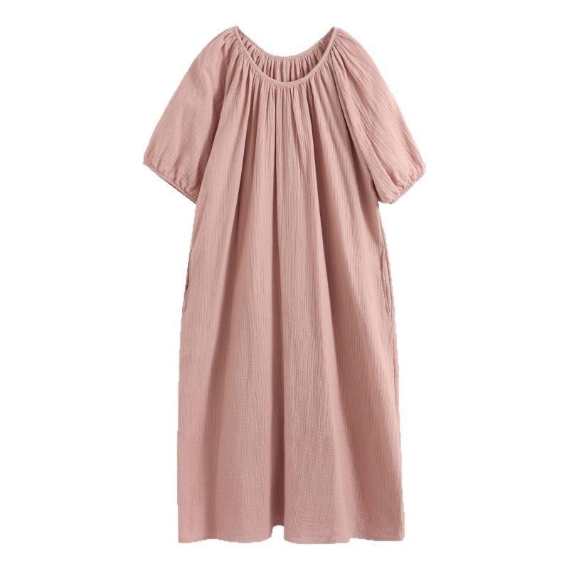 Femme Crew-Neck Mid-Length Ample Décontracté Loungewear Robe Set