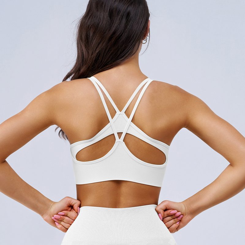 Medium-High Support Back-Running Sports Bra, Shockproof & Push-Up Yoga Tank Top