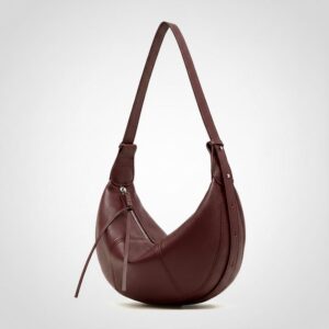 Sac Bandoulière Croissant en Cuir de Vachette Pleine Fleur – Nouveau Design Original, Forme Souple Élégante, Pratique pour le Quotidien