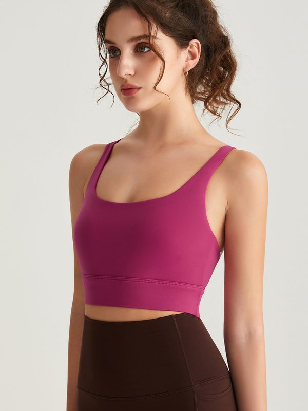 Summer Sports Bra, Shockproof & Respirant Yoga Top With Hollow Cross Straps And Back Beauty Design