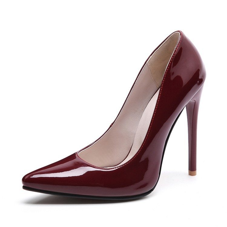 Escarpins Professionnels en Cuir Véritable pour Femme à Bout Pointu et Talon Aiguille