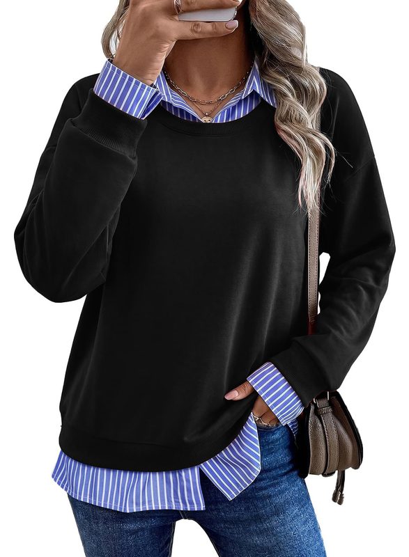 Décontracté Lapel Mock Two-Piece Sweat À Capuche