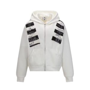 Letter-Print Sporty Cardigan Sweat À Capuche