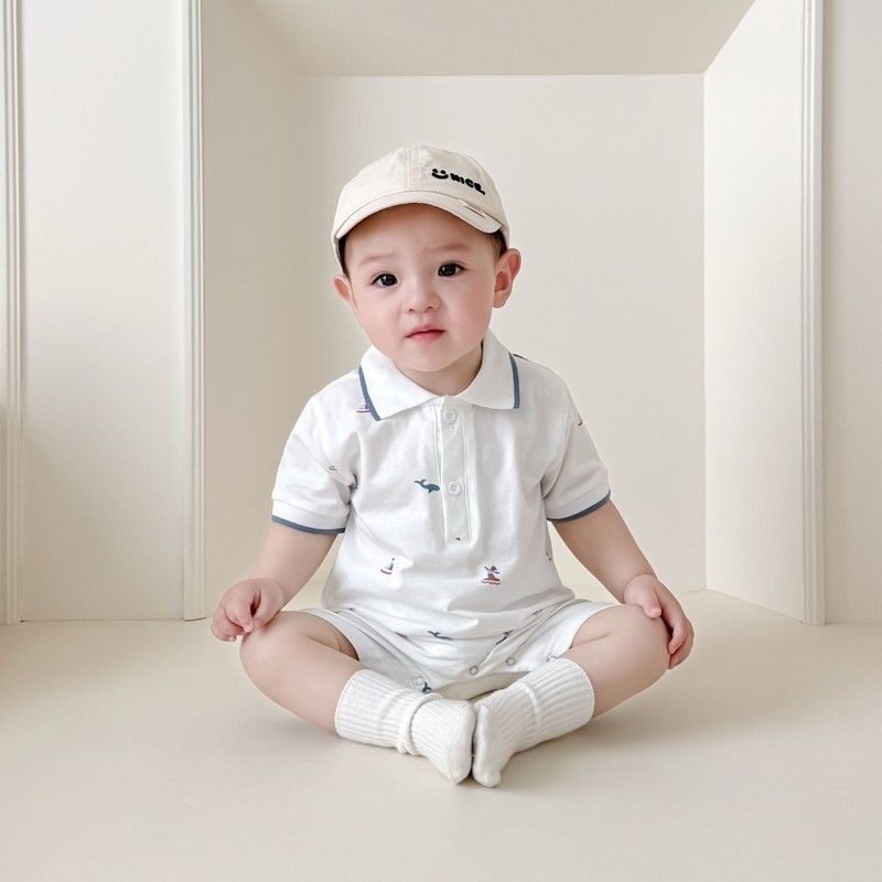 Respirant Short-Sleeved Baby Romper