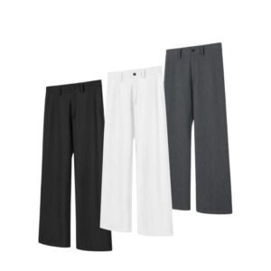 Pantalon Long Homme Coupe Droite Ample – Confort et Simplicité pour le Travail Décontracté