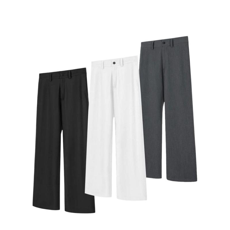 Pantalon Long Homme Coupe Droite Ample – Confort et Simplicité pour le Travail Décontracté