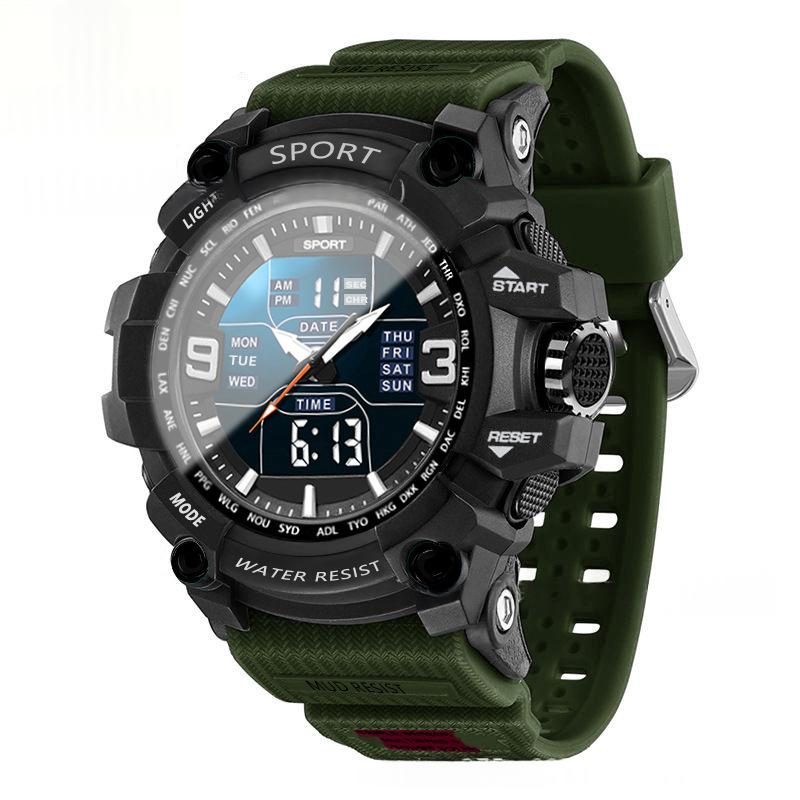 Homme Tactical Sports Electronic Montre Waterproof Luminous And Multi-Functional
