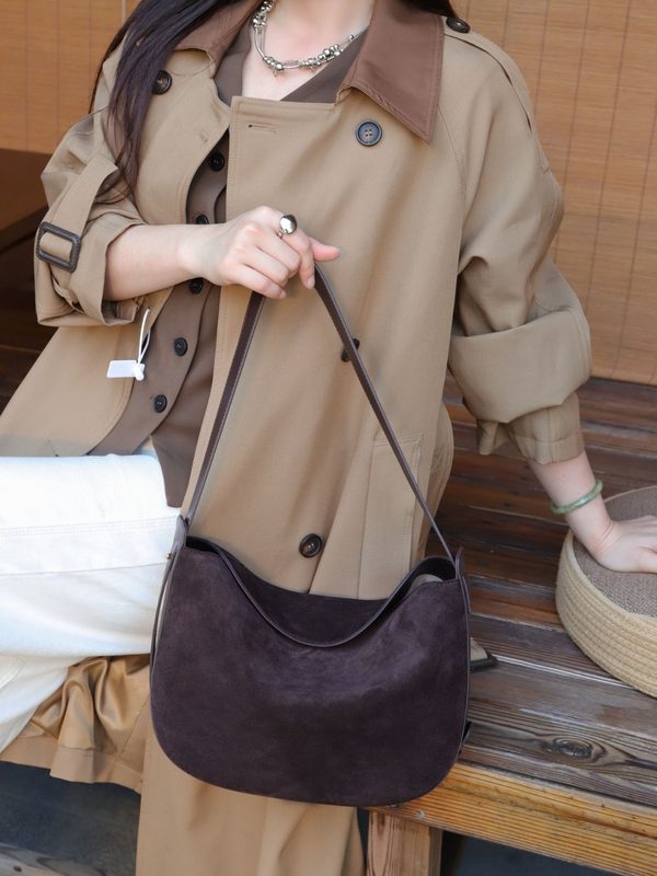 Rétro Matte Genuine Leather Underarm Sac , Autumn-Winter Versatile Dumpling Sac, Décontracté Crossbody And Sac Bandoulière