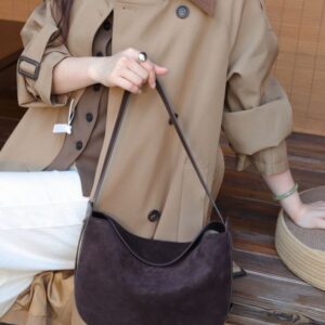 Rétro Matte Genuine Leather Underarm Sac , Autumn-Winter Versatile Dumpling Sac, Décontracté Crossbody And Sac Bandoulière