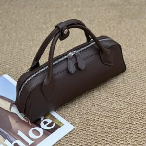 Cross-Border Top-Grain Cowhide Baguette Sac, Single-Shoulder Vintage Sausage Sac, Napa Leather Handbag