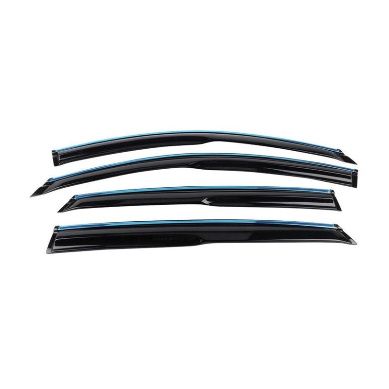 Mugen Style Acrylic Window Visors W- Chrome Trim 4Pc Set