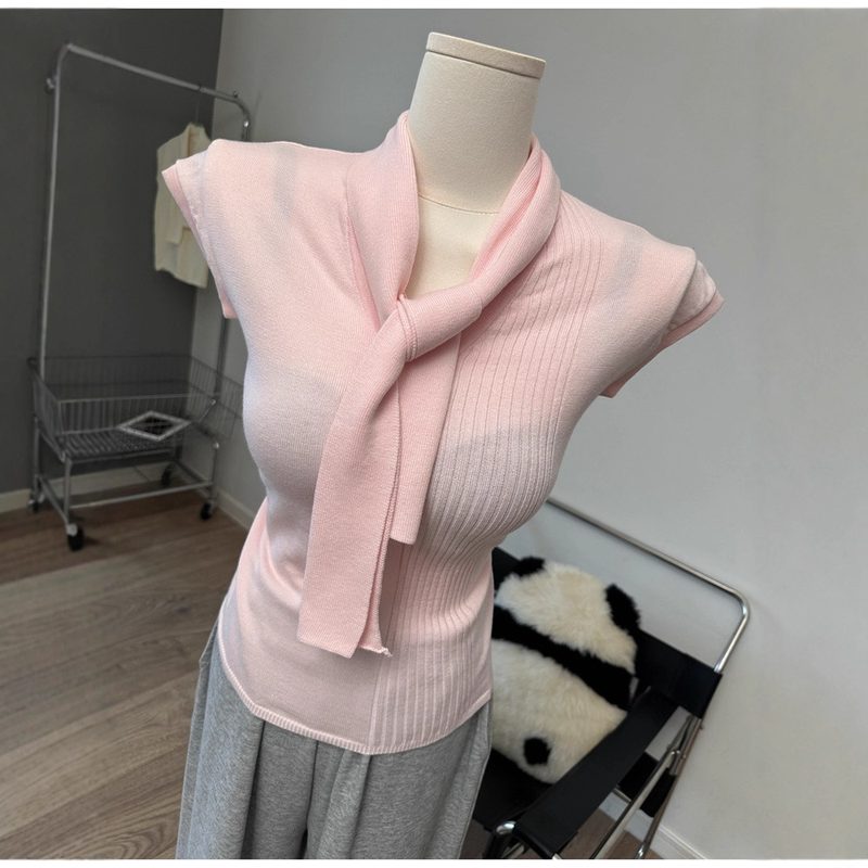Lace-Up Base-Layer Top Springsummer Style