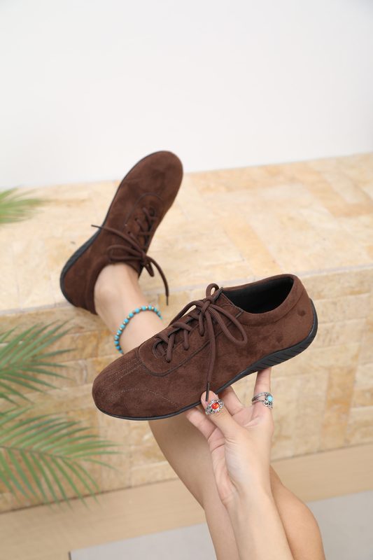 Brown Sneakers, Flat Hiking Décontracté Skate Chaussures, Vintage American Rétro Entraînement Chaussures