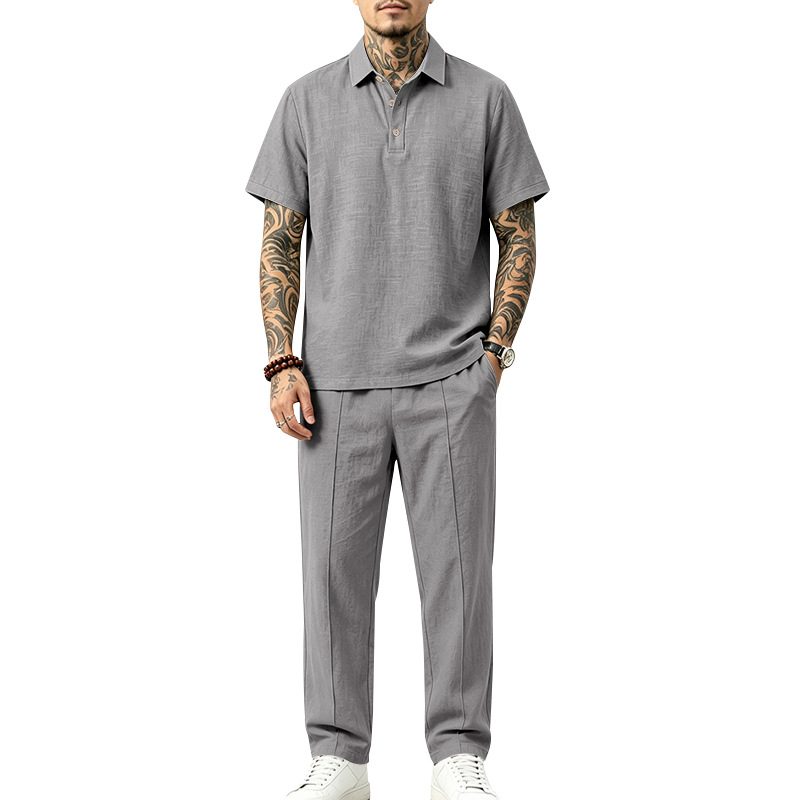 Homme Ample-Fitting Top And Trousers Set
