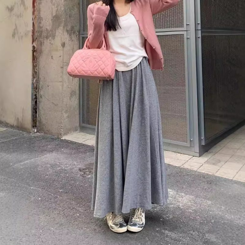 High-Waisted Jupe Sticky-Rice Style Relaxed And Flowing