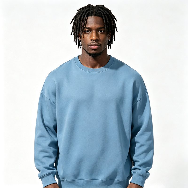 Fleece-Lined Extra-Thick Crew-Neck Sweatshirt Veste