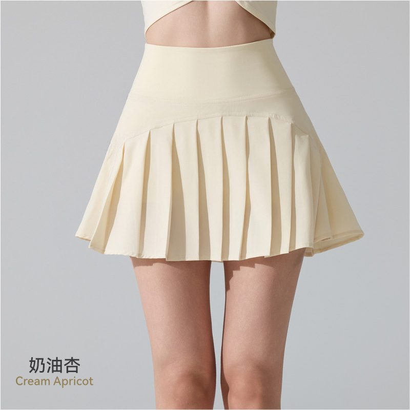 Cross-Border Tennis Jupe, Anti-Exposure, Antibacterial, Naked-Feel Sports Short Jupe, Respirant Running Entraînement Badminton Yoga Fitness Jupe