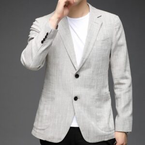 Minimalist Manches Longues Veste With A Homme Suit Collar
