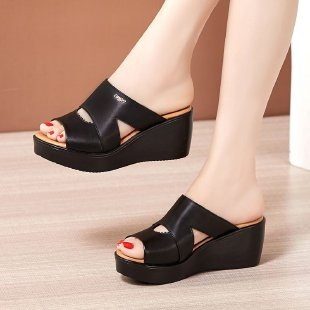 Femme Platform Thick-Soled Non-Slip Waterproof Outdoor Slippers