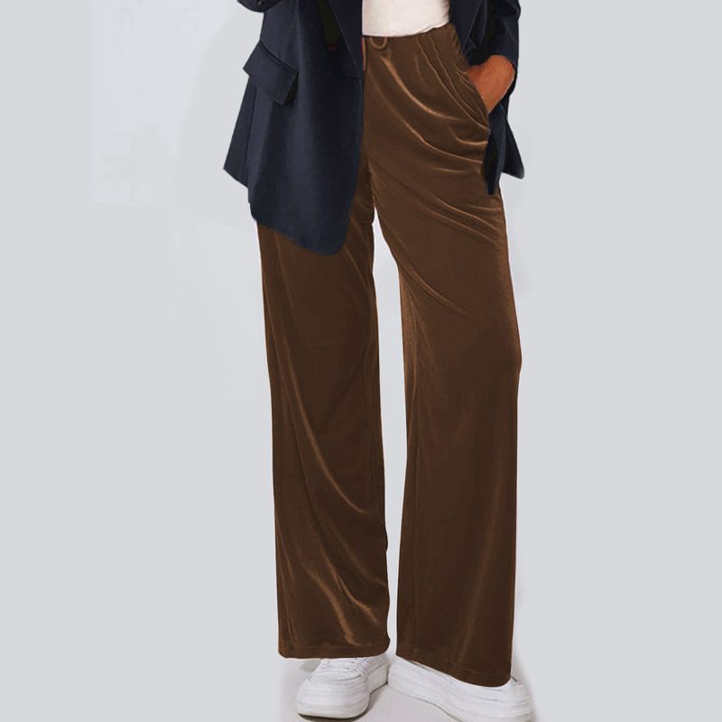 Fallwinter Décontracté Straight-Leg Velvet Pantalon